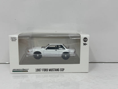 Greenlight Hot Pursuit 1987 Ford Mustang SSP White 1:64 Diecast