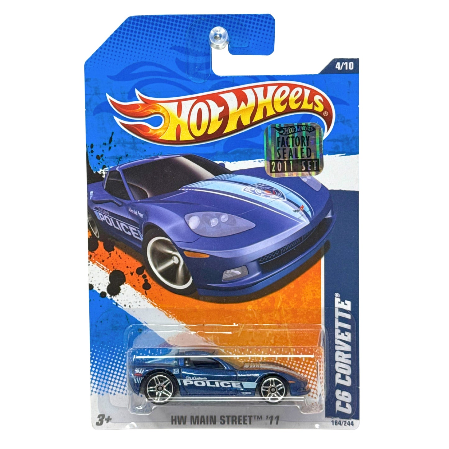 Hot Wheels Main Street Chevy C6 Corvette Police Blue 1:64 Diecast Factory Sealed