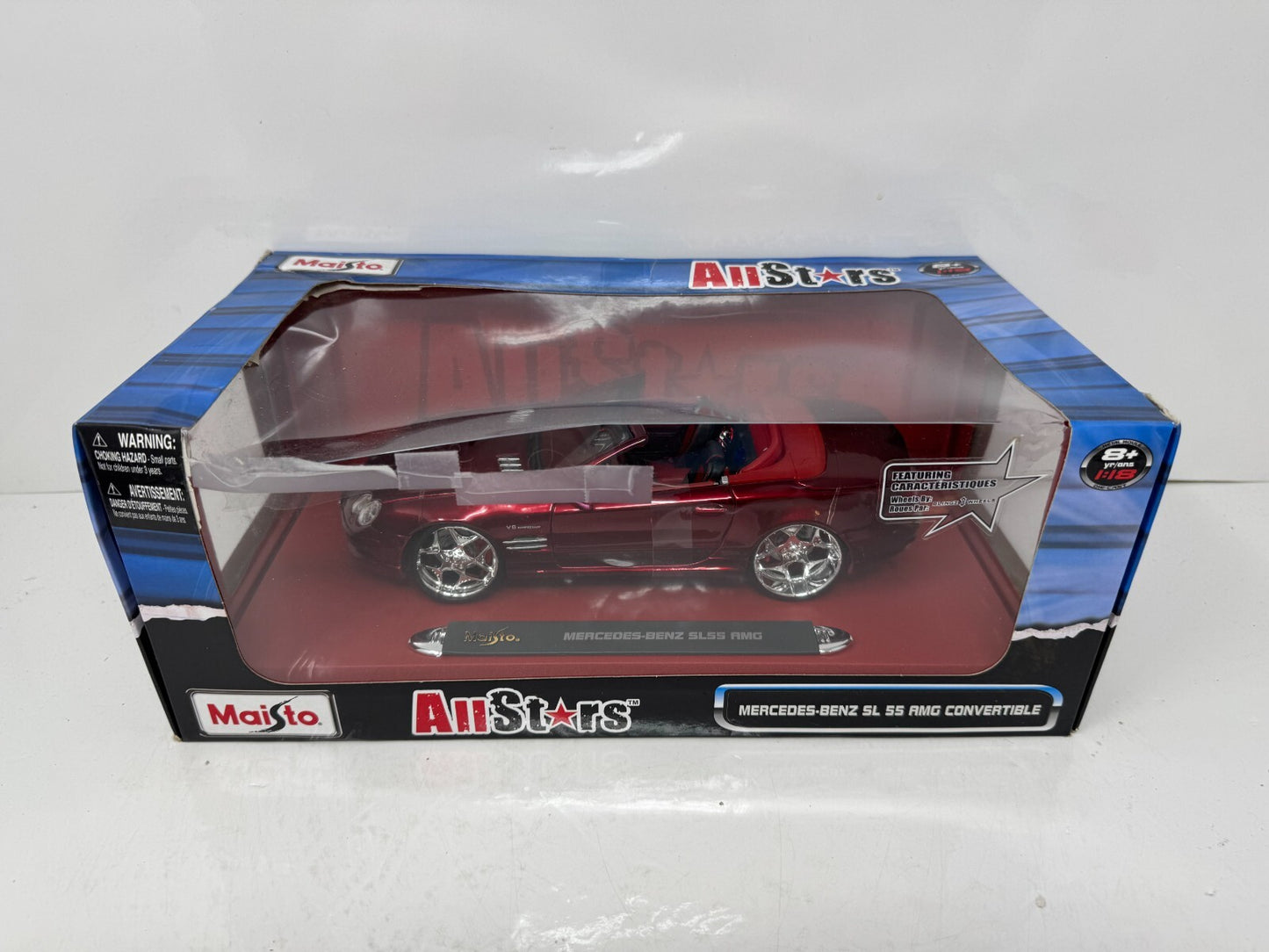 Maisto All Stars Mercedes-Benz SL55 AMG Convertible 1:18 Diecast Blingz Wheels