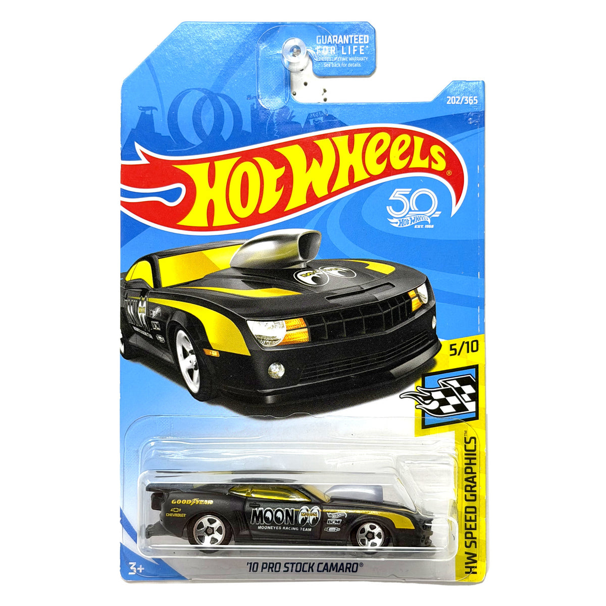 Hot Wheels Speed Graphics 2010 Chevy Pro Stock Camaro 1:64 Diecast Moon Eyes V3