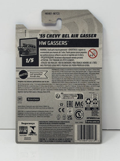 Hot Wheels HW Gassers 1955 Chevy Bel Air Gasser Yellow 1:64 Diecast