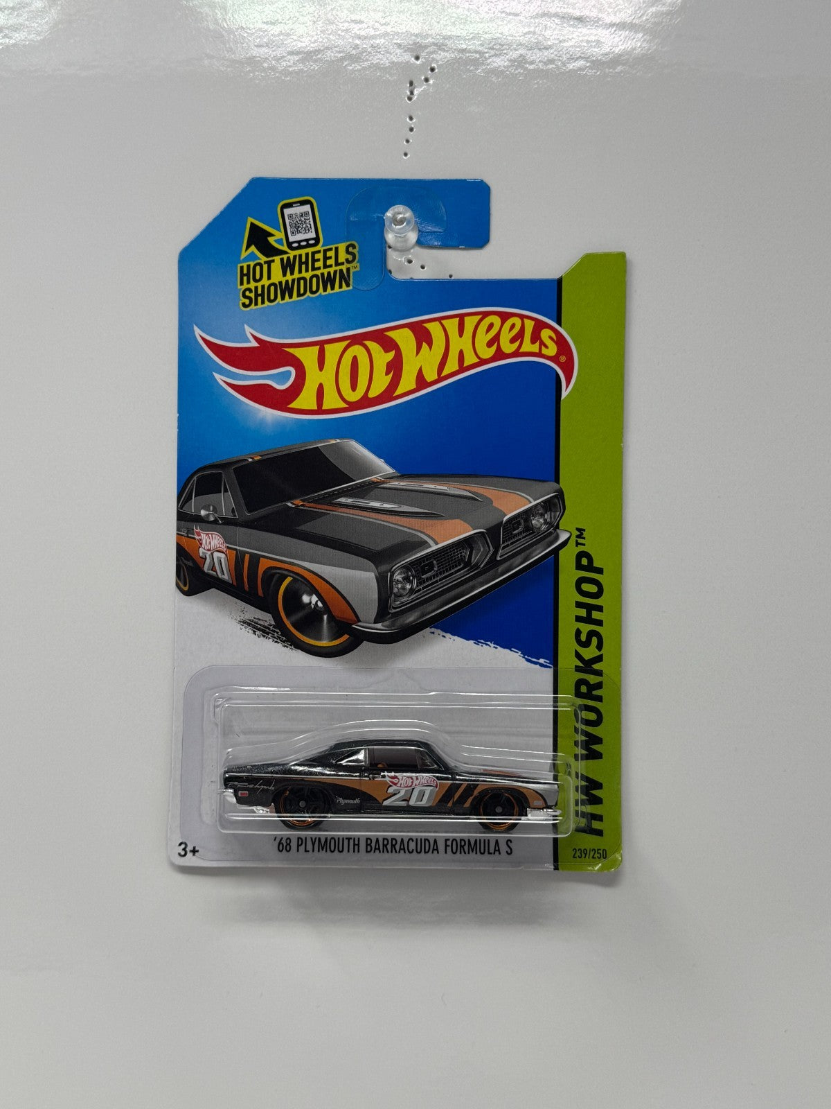 Hot Wheels Workshop 1968 Plymouth Barracuda Formula S 1:64 Diecast Black Orange