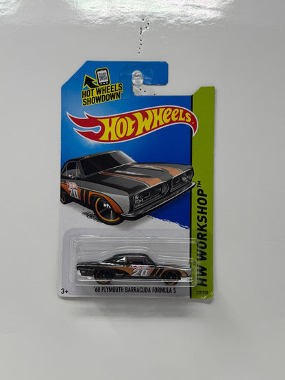 Hot Wheels Workshop 1968 Plymouth Barracuda Formula S 1:64 Diecast Black Orange