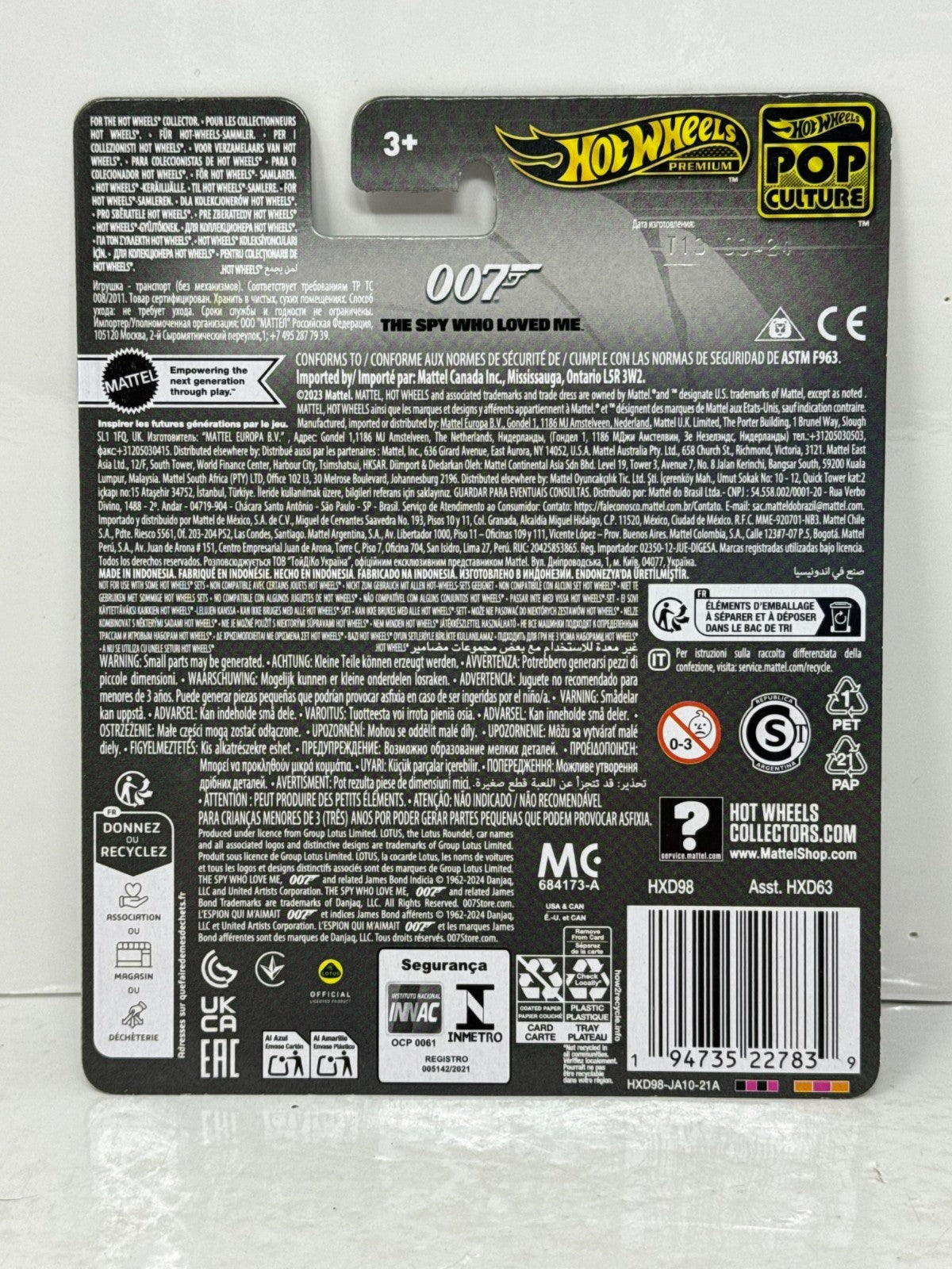 Hot Wheels Premium 007 The Spy Who Loved Me Lotus Esprit S1 1:64 Diecast