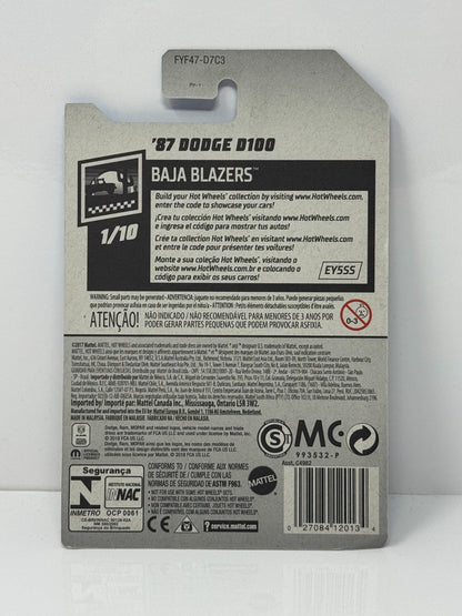 Hot Wheels Baja Blazers 1987 Dodge D100 1:64 Diecast V3