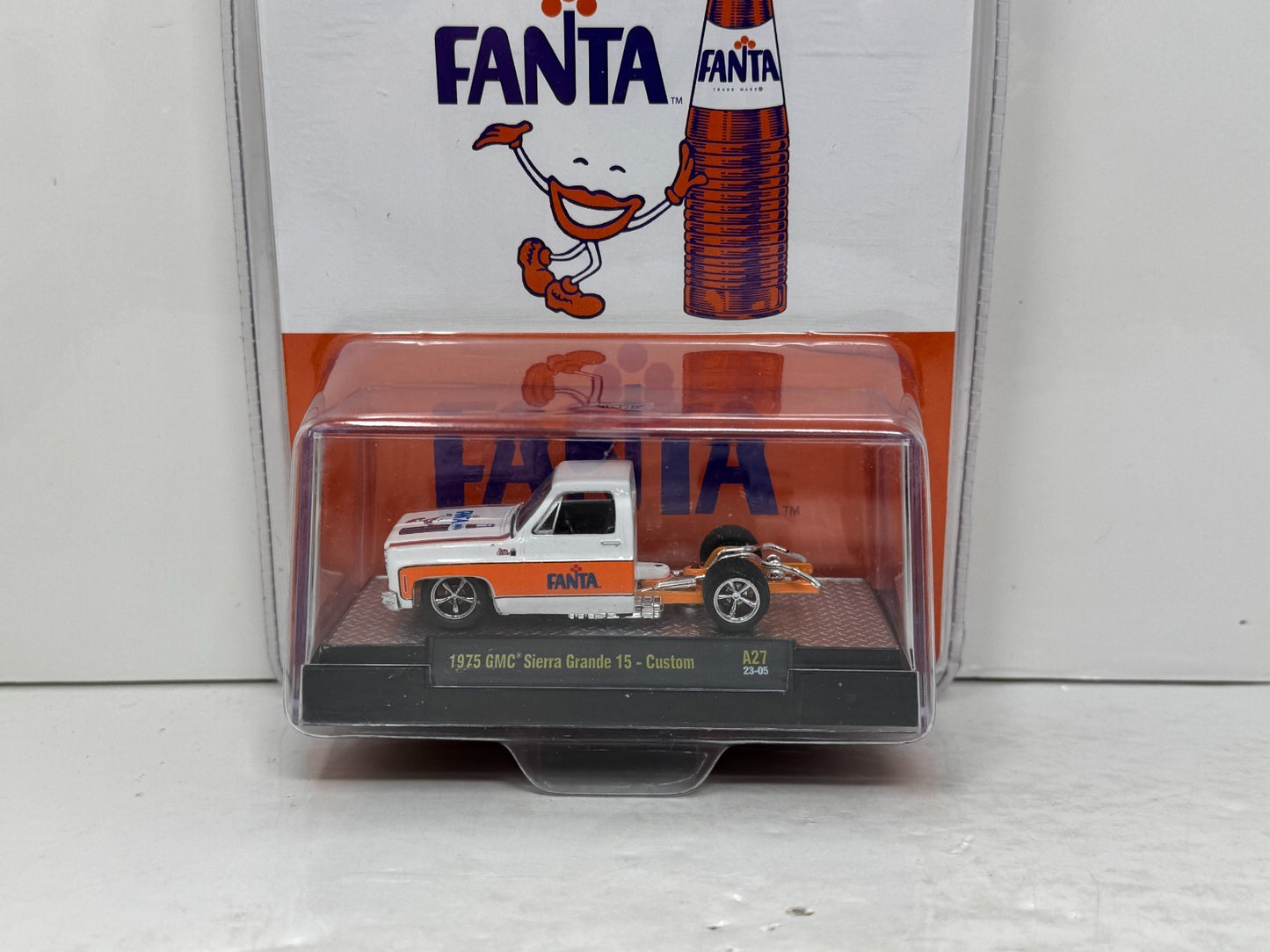 M2 Machines Coca-Cola Fanta 1975 GMC Sierra Grande 15 Custom 1:64 Diecast