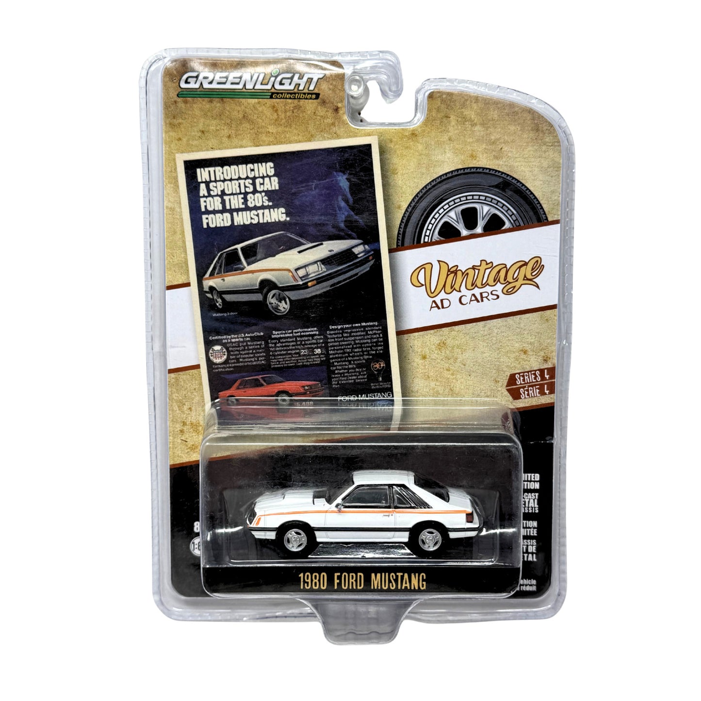 Greenlight Vintage Ad Cars 1980 Ford Mustang 1:64 Diecast