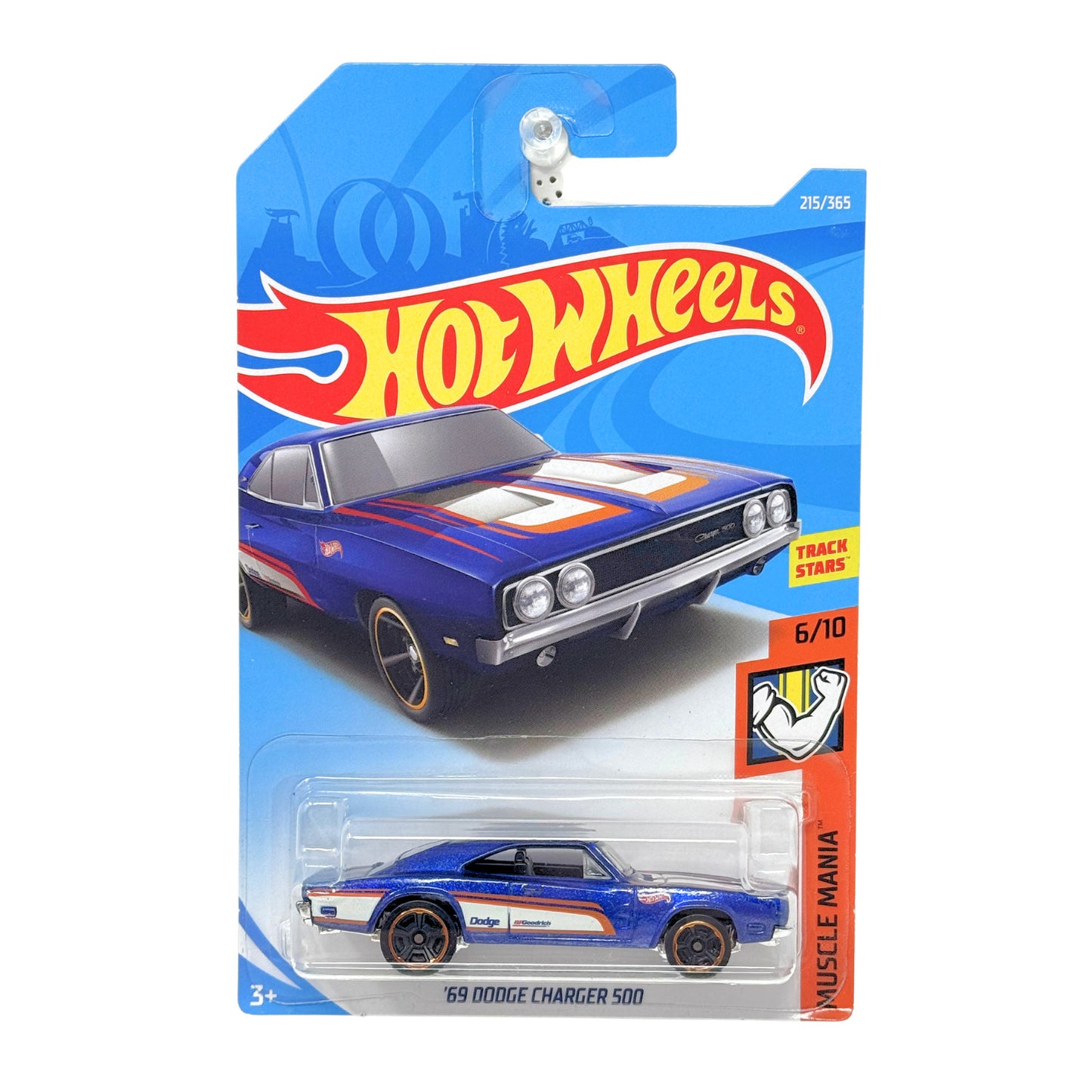 Hot Wheels Muscle Mania 1969 Dodge Charger 500 1:64 Diecast Blue