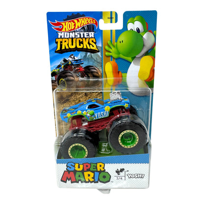2022 Super Mario Hot Wheels Monster Trucks Mario LUIGI Bowser Yoshi COMPLETE SET