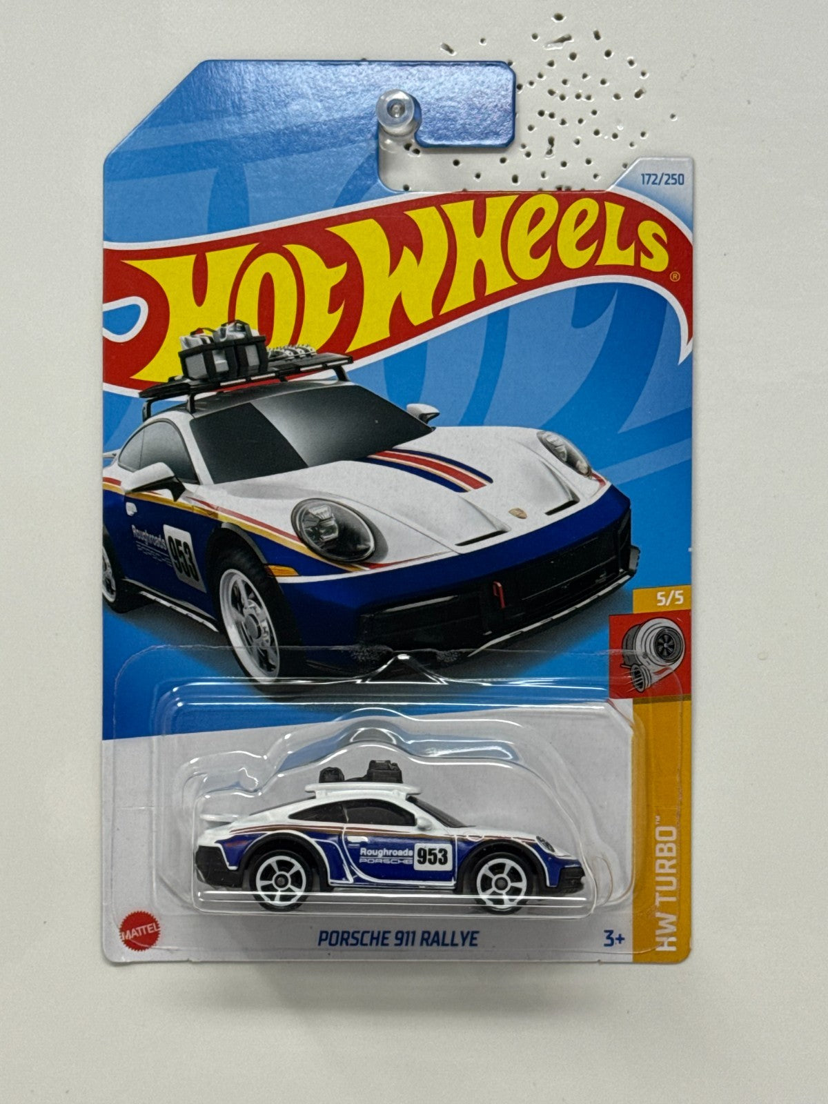 Hot Wheels Turbo Porsche 911 Rallye 1:64 Diecast White Blue