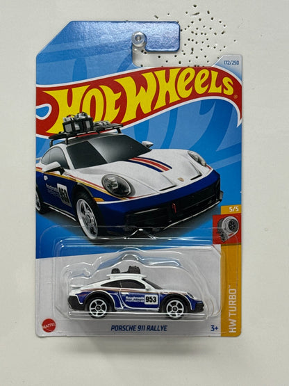 Hot Wheels Turbo Porsche 911 Rallye 1:64 Diecast White Blue