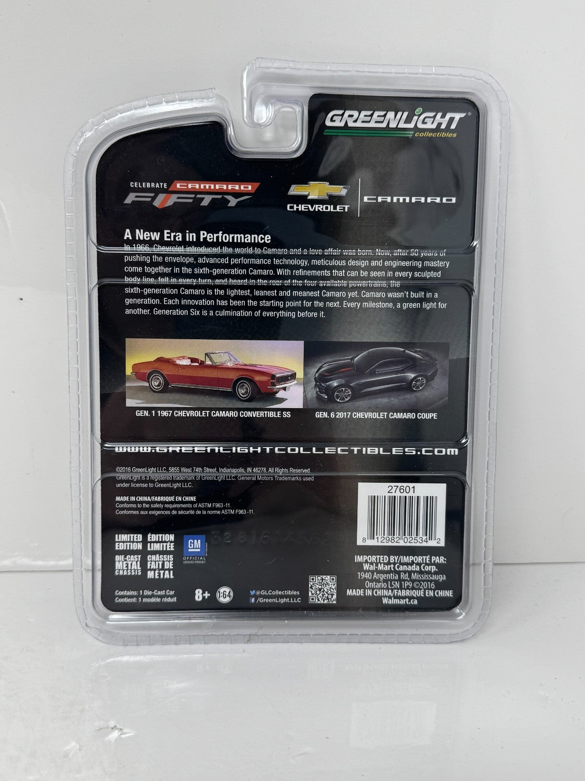 Greenlight 2017 50th Anniversary Edition Chevrolet Camaro 1:64 Diecast