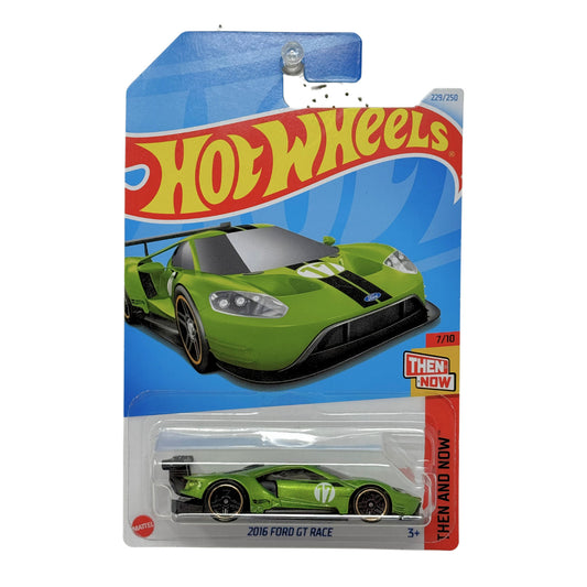 Hot Wheels Then and Now 2016 Ford GT Race 1:64 Diecast Green