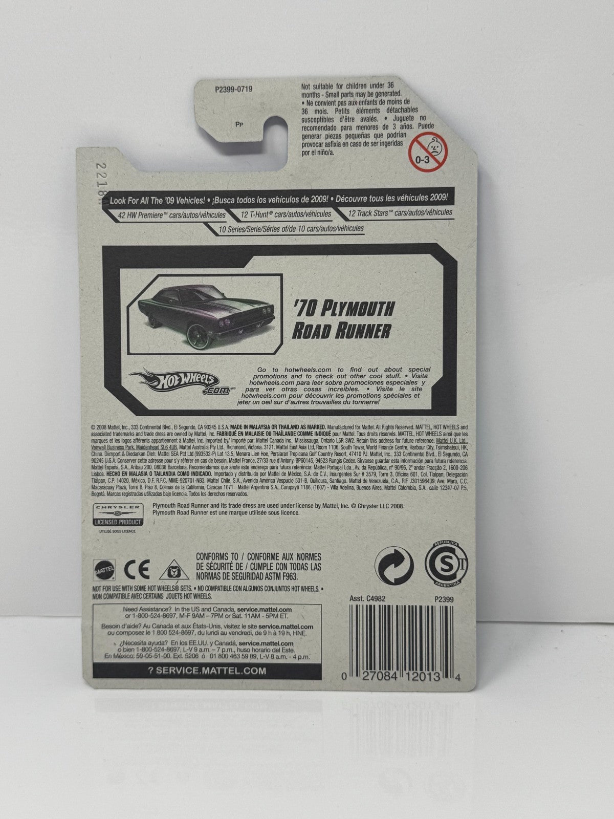 Hot Wheels Muscle Mania 1970 Plymouth Road Runner 1:64 Diecast Black