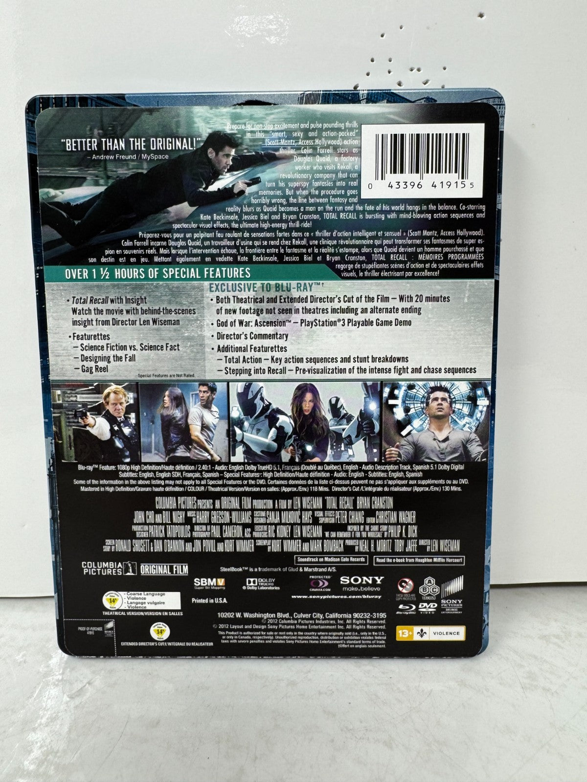 Total Recall (Blu-ray) Steelbook Colin Farrell Sci-Fi Good Condition!!!