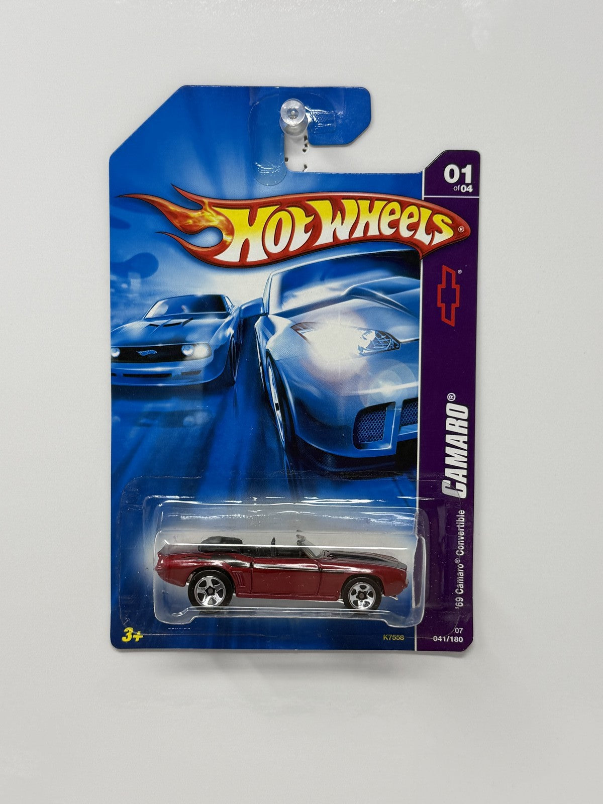 Hot Wheels 1969 Chevrolet Camaro Convertible 1:64 Diecast Red V2