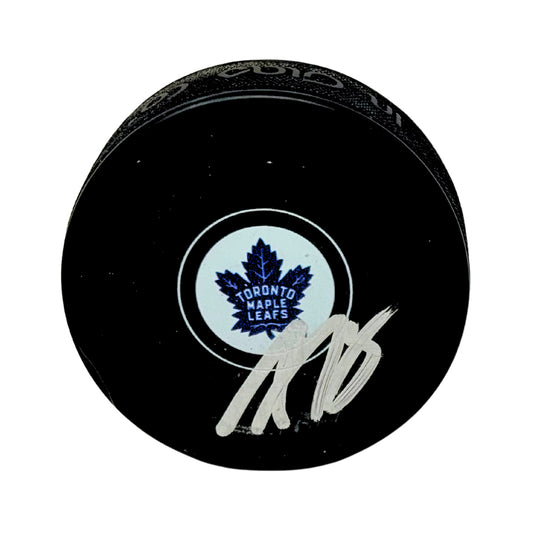 Antoine Bibeau Toronto Maple Leafs Signed NHL Autograph Puck Silver Auto