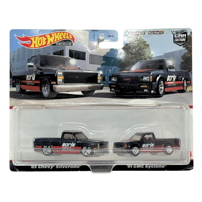 Hot Wheels Premium 1983 Chevy Silverado GMC Syclone 2-Pack Set 1:64 Diecast