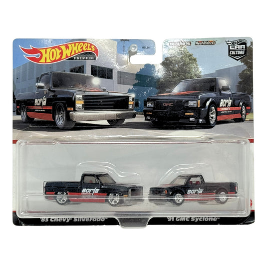 Hot Wheels Premium 1983 Chevy Silverado GMC Syclone 2-Pack Set 1:64 Diecast