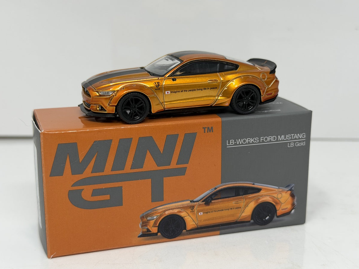 Mini GT LB-Works Ford Mustang LB Gold LHD 1:64 Diecast