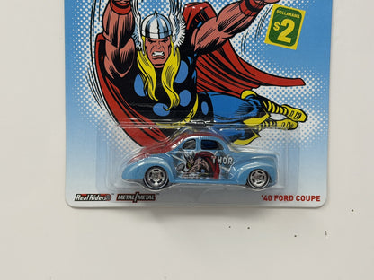 Hot Wheels Marvel Thor 1940 Ford Coupe 1:64 Diecast Real Riders