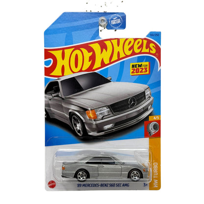 Hot Wheels HW Turbo 1989 Mercedes-Benz 560 SEC AMG 1:64 Diecast Silver