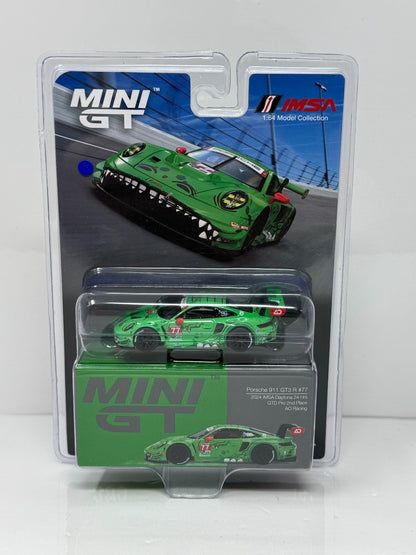 Mini GT IMSA Porsche 911 GT3 R #77 AO Racing 1:64 Diecast