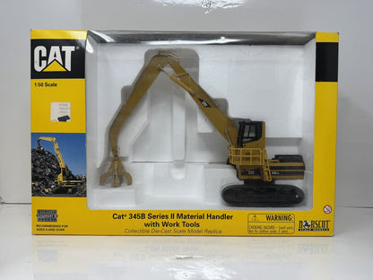 Norscot CAT 345B Series II Material Handler with Work Tools 1:50 Scale Diecast