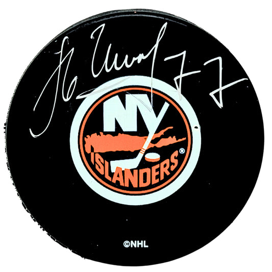 Alexei Zhitnik New York Islanders Signed NHL Autograph Puck Silver Auto
