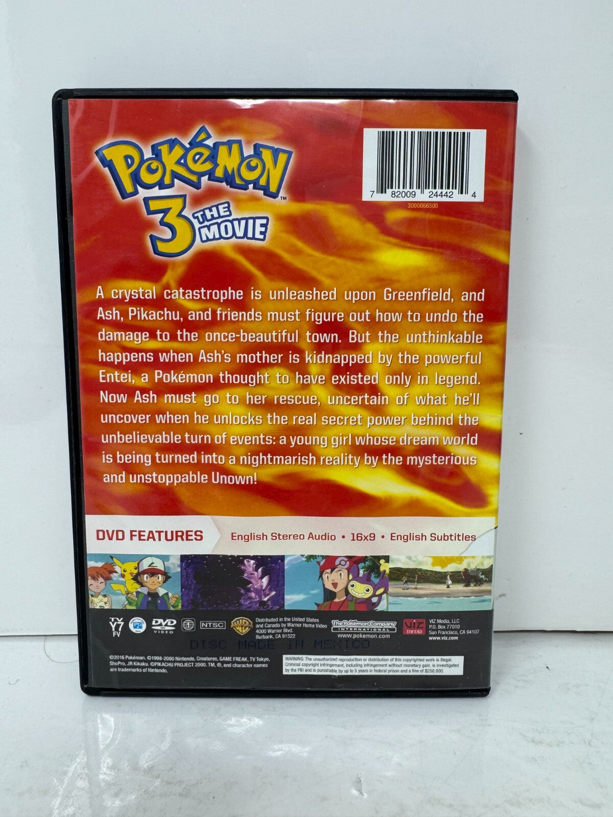 Pokemon 3 The Movie: Spell of the Unown (DVD) Kids Cartoon Good Condition!!!