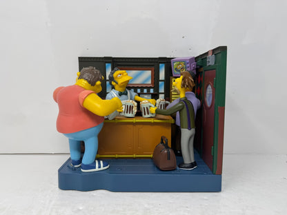 Simpsons World of Springfield Moe’s Tavern Regulars Set Playmates Diorama
