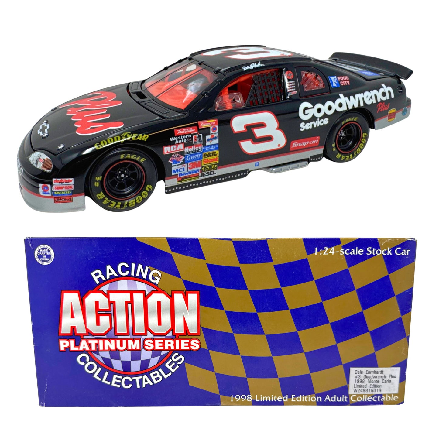 Action Nascar #3 Dale Earnhardt Goodwrench Plus 1998 Monte Carlo 1:24 Diecast