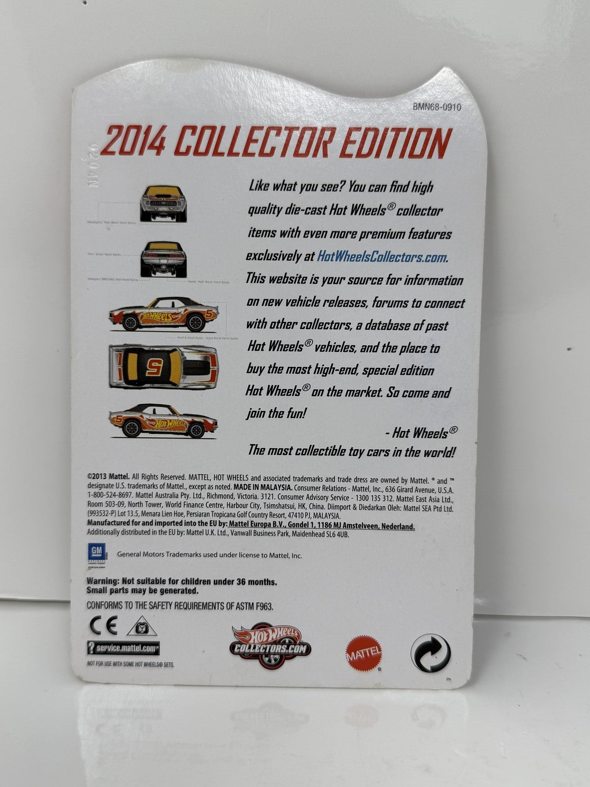 Hot Wheels 2014 ZAMAC Collector Edition 1969 Camaro Walmart Rewards 1:64 Diecast