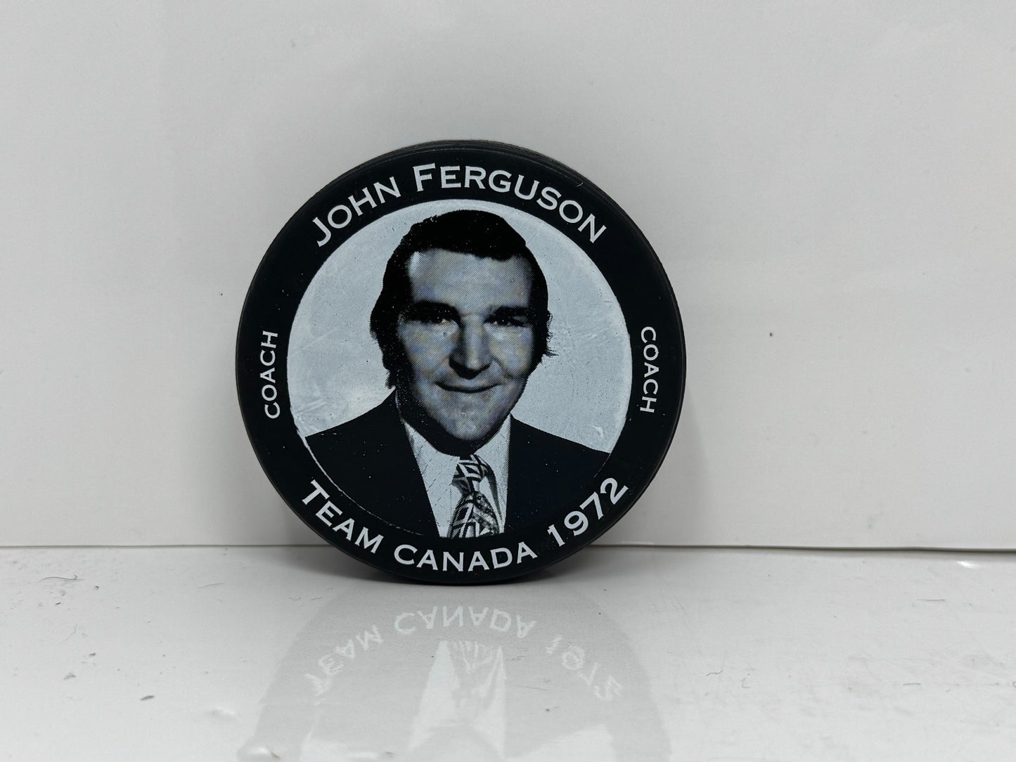 John Ferguson Coach Team Canada 1972 Summit Series Commemorative Hockey Puck