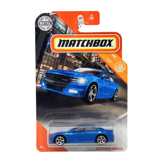 Matchbox MBX City 2018 Dodge Charger 1:64 Diecast Blue
