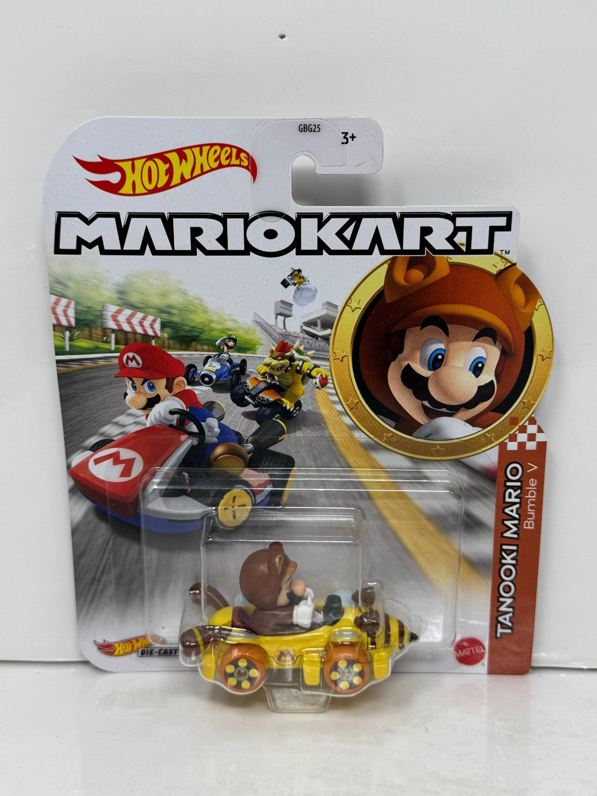 Hot Wheels Mario Kart Tanooki Mario Bumble V 1:64 Diecast