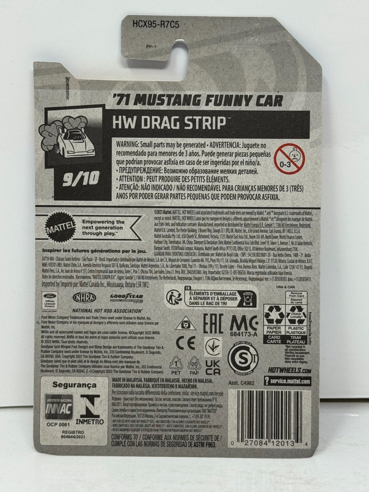 Hot Wheels Treasure Hunt HW Drag Strip 1971 Mustang Funny Car 1:64 Diecast