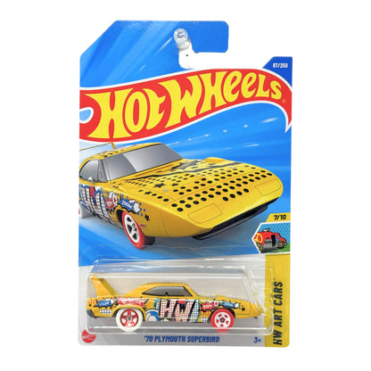 Hot Wheels Art Cars 1970 Plymouth Superbird 1:64 Diecast Yellow