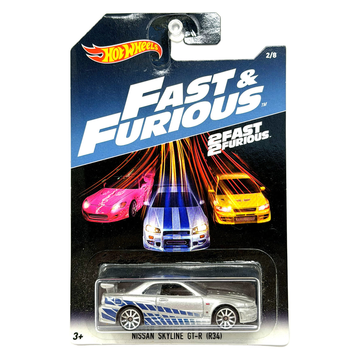Hot Wheels 2 Fast 2 Furious Nissan Skyline GT-R R34 1:64 Diecast Silver