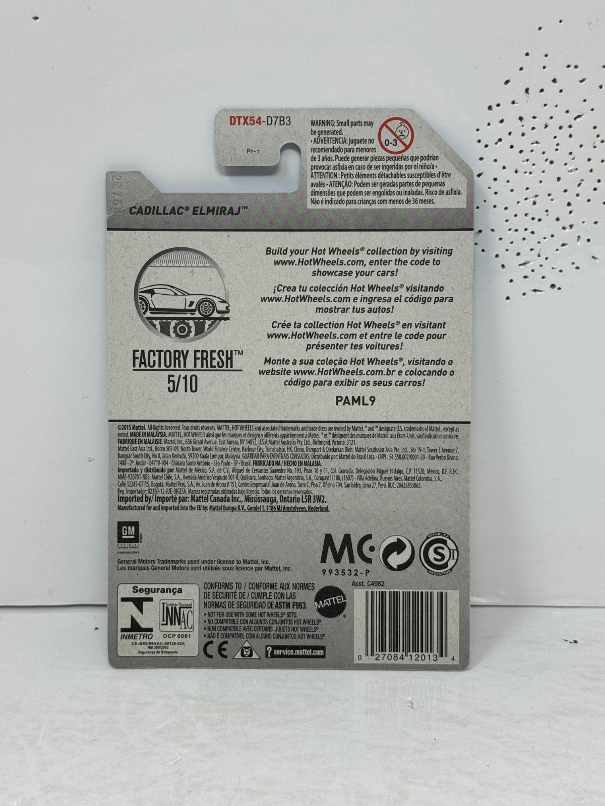Hot Wheels Factory Fresh Cadillac Elmiraj 1:64 Diecast FRONT WHEEL ERROR