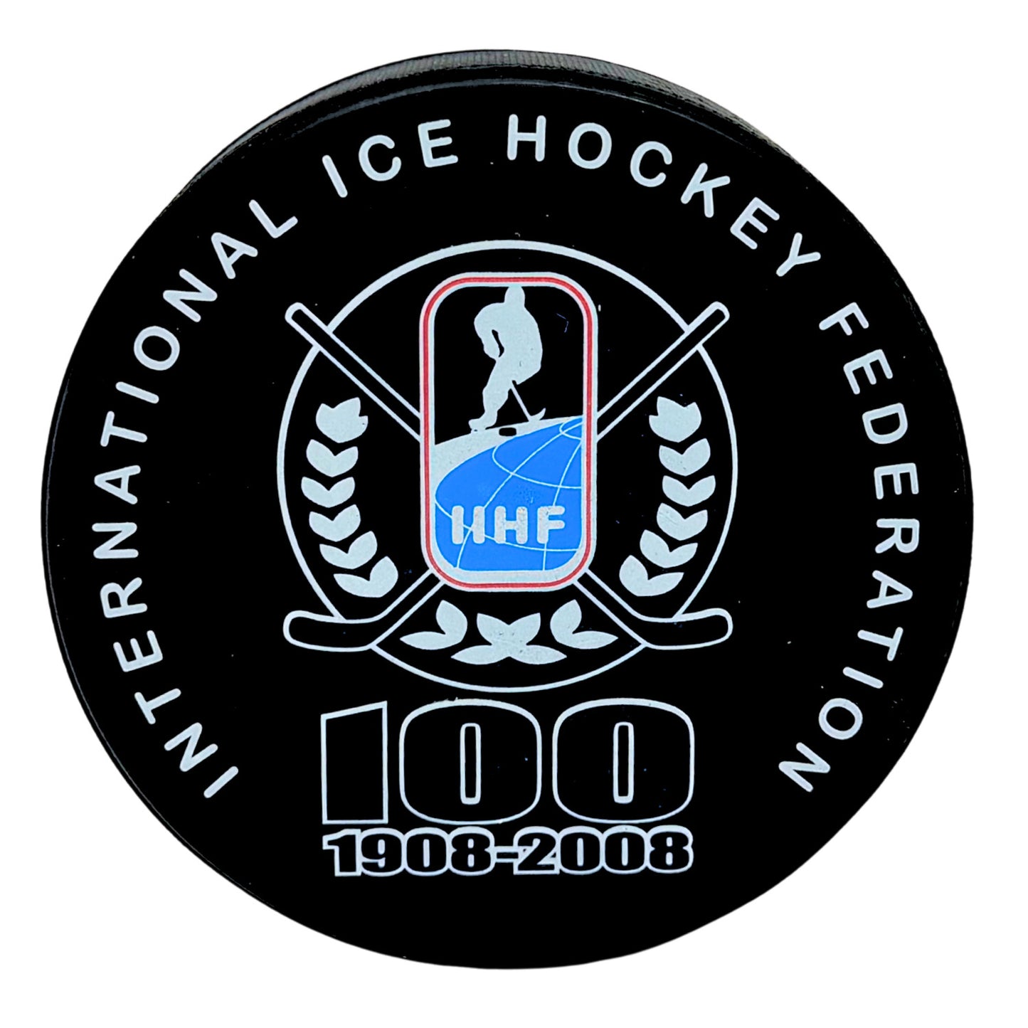 IIHF 100 Years Commemorative Hockey Puck – 1908–2008 Centennial