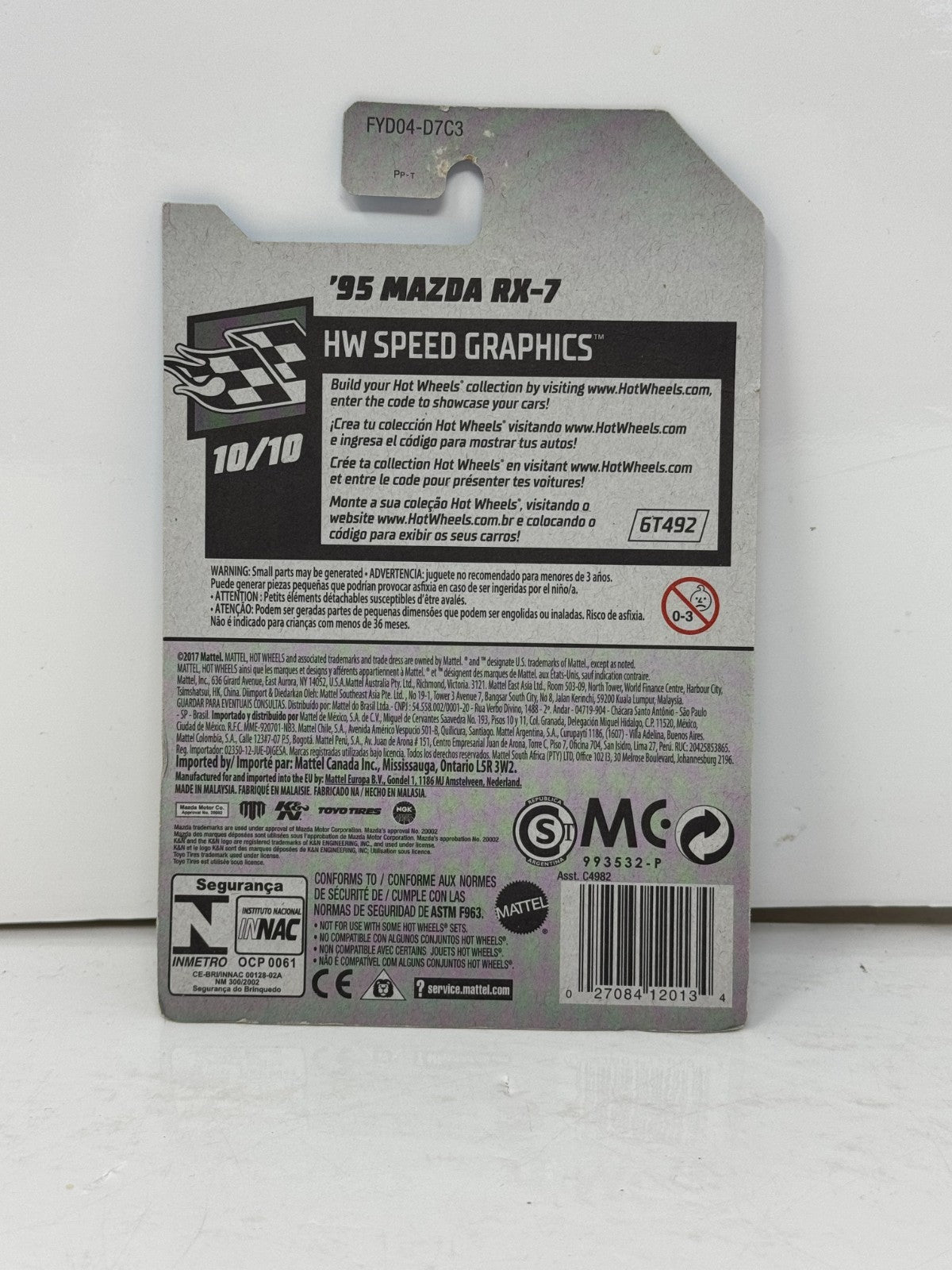 Hot Wheels Speed Graphics 1995 Mazda RX-7 1:64 Diecast