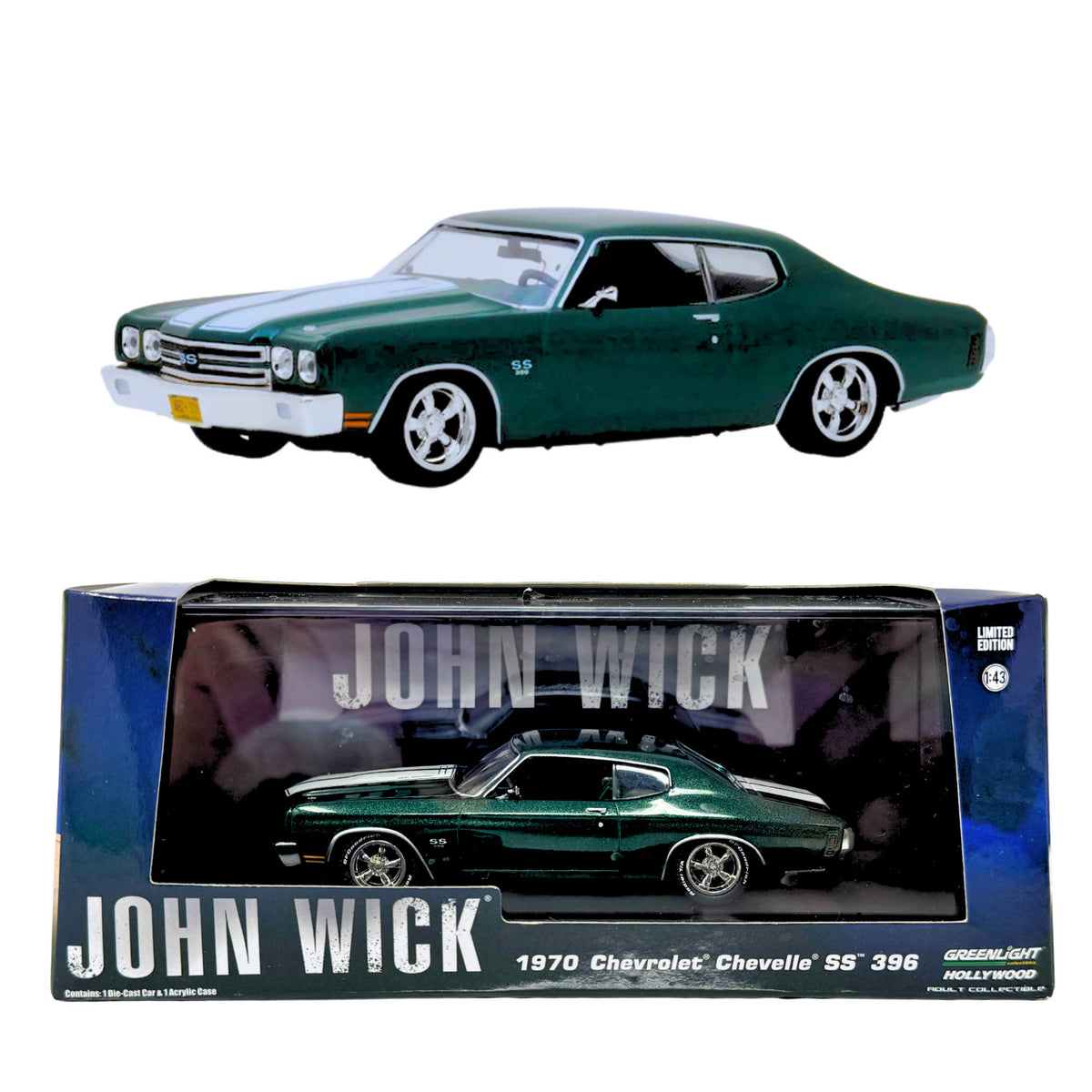 Greenlight Hollywood John Wick 1970 Chevrolet Chevelle SS 396 1:43 Diecast