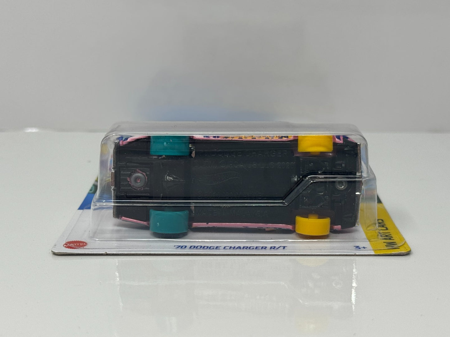 Hot Wheels Art Cars 1970 Dodge Charger RT 1:64 Diecast Aqua Yellow