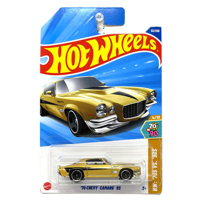Hot Wheels HW '70s vs. '90s 1970 Chevrolet Camaro RS 1:64 Diecast Gold