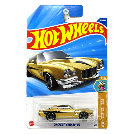 Hot Wheels HW '70s vs. '90s 1970 Chevrolet Camaro RS 1:64 Diecast Gold