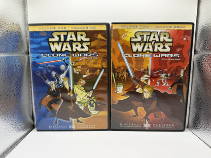 Star Wars Clone Wars Volumes 1 & 2 (DVD) Animated 2-Disc Lot