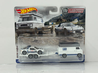 Hot Wheels Premium Team Transport #33 Ford RS200 & Rally Van 1:64 Diecast