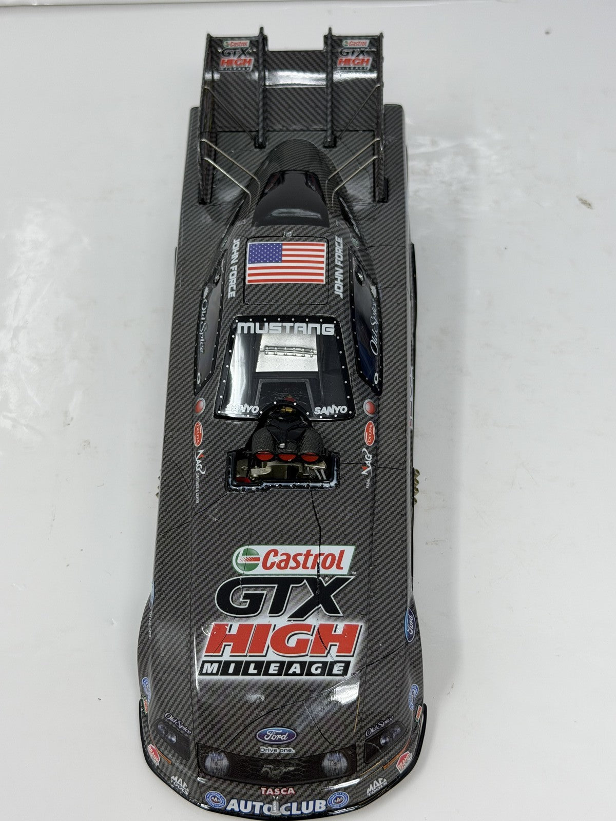Action NHRA John Force Castrol 2008 Mustang Carbon Fiber 1:24 Diecast