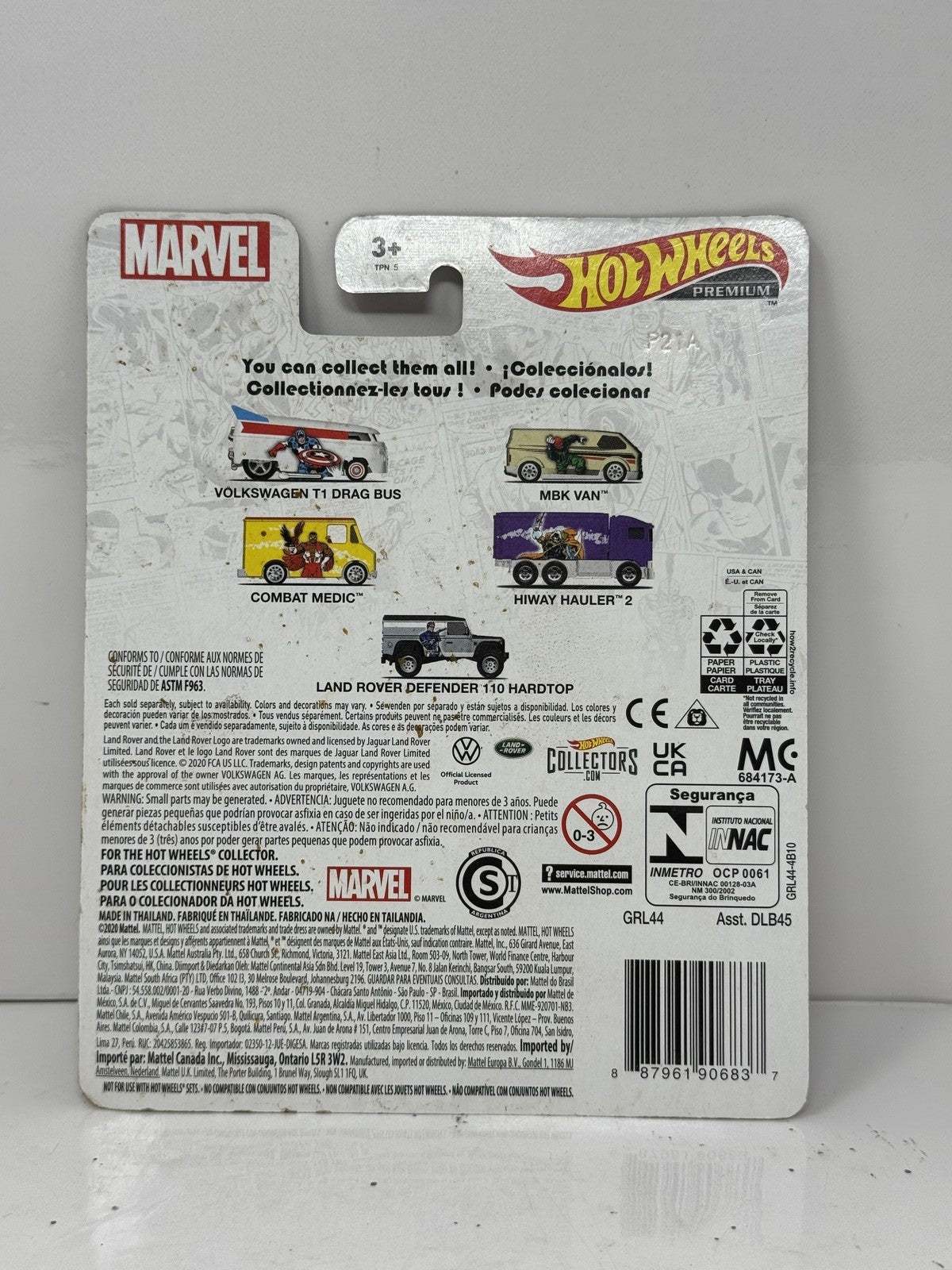 Hot Wheels Premium Marvel Captain America Volkswagen T1 Drag Bus 1:64 Diecast